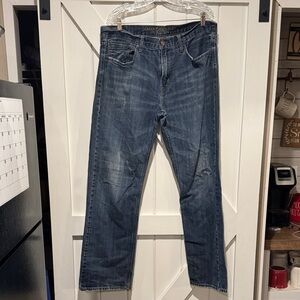 American Eagle Outfitters Men's Dark Blue Straight Jeans